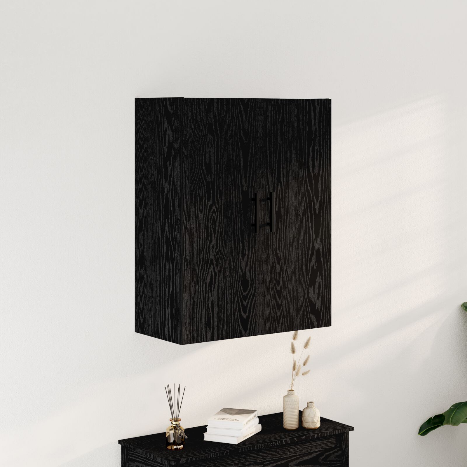 vidaXL Wandmontierter Schrank Schwarze Eiche 69,5x34x90 cm Engineering Holz