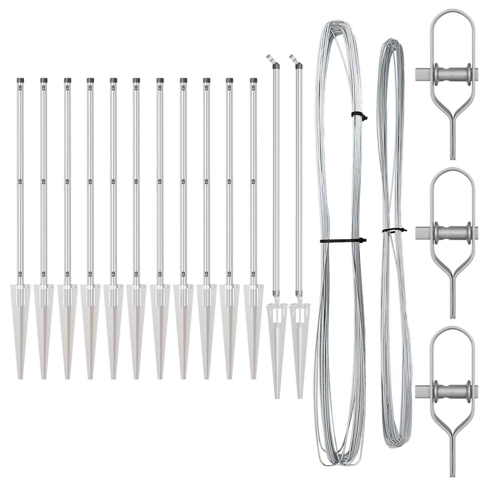 Zaunpfosten mit Spitze 13 Stück Ø32 mm 80 cm Verzinkter Stahl