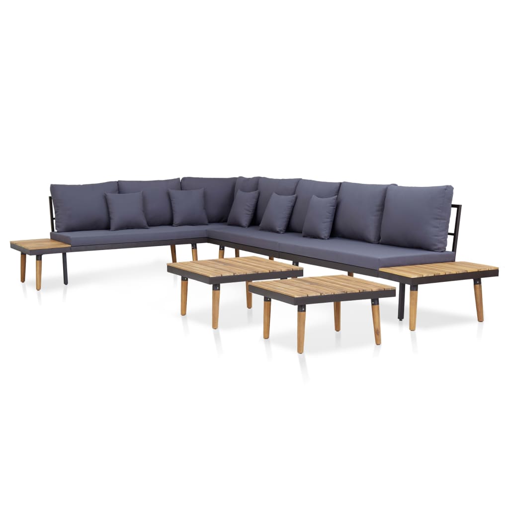 7-tlg. Garten-Lounge-Set mit Kissen Massivholz Akazie Braun 7-tlg. Garten-Lounge-Set mit Kissen Massivholz Akazie Braun