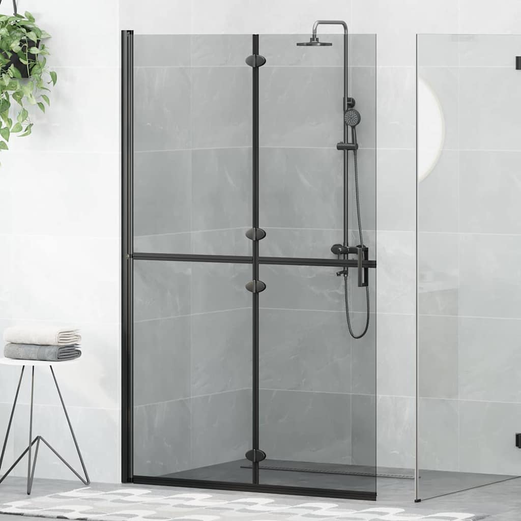 Walk-in Duschwand Schwarz und dunkel-transparent 120 x 190 cm Walk-in Duschwand Schwarz und dunkel-transparent 120 x 190 cm