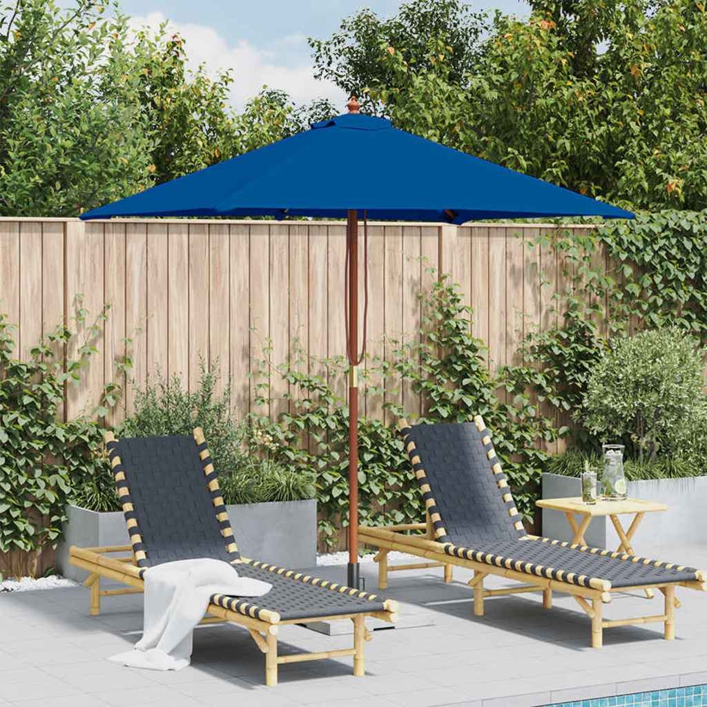 Sonnenschirm mit Holzmast Blau 150x200 cm Sonnenschirm mit Holzmast Blau 150x200 cm