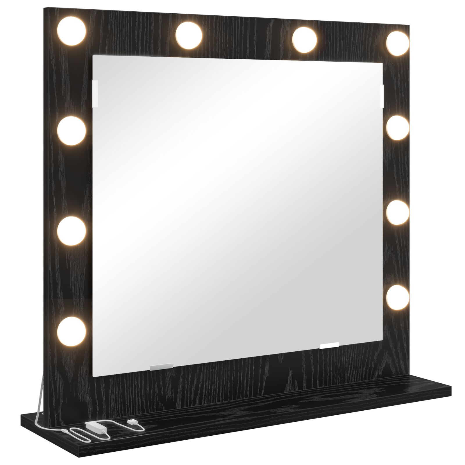 Schminkspiegel mit LED-Lichtern Schwarz Eiche 60x55x18 cm Schminkspiegel mit LED-Lichtern Schwarz Eiche 60x55x18 cm
