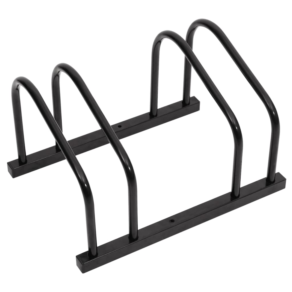 Fahrradständer für 2 Fahrräder Schwarz Stahl Fahrradständer für 2 Fahrräder Schwarz Stahl