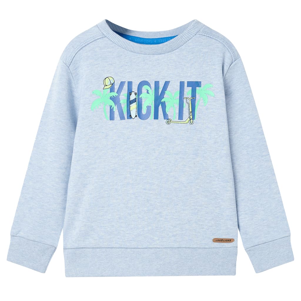 Kinder-Sweatshirt Hellblau Melange 116 Kinder-Sweatshirt Hellblau Melange 116