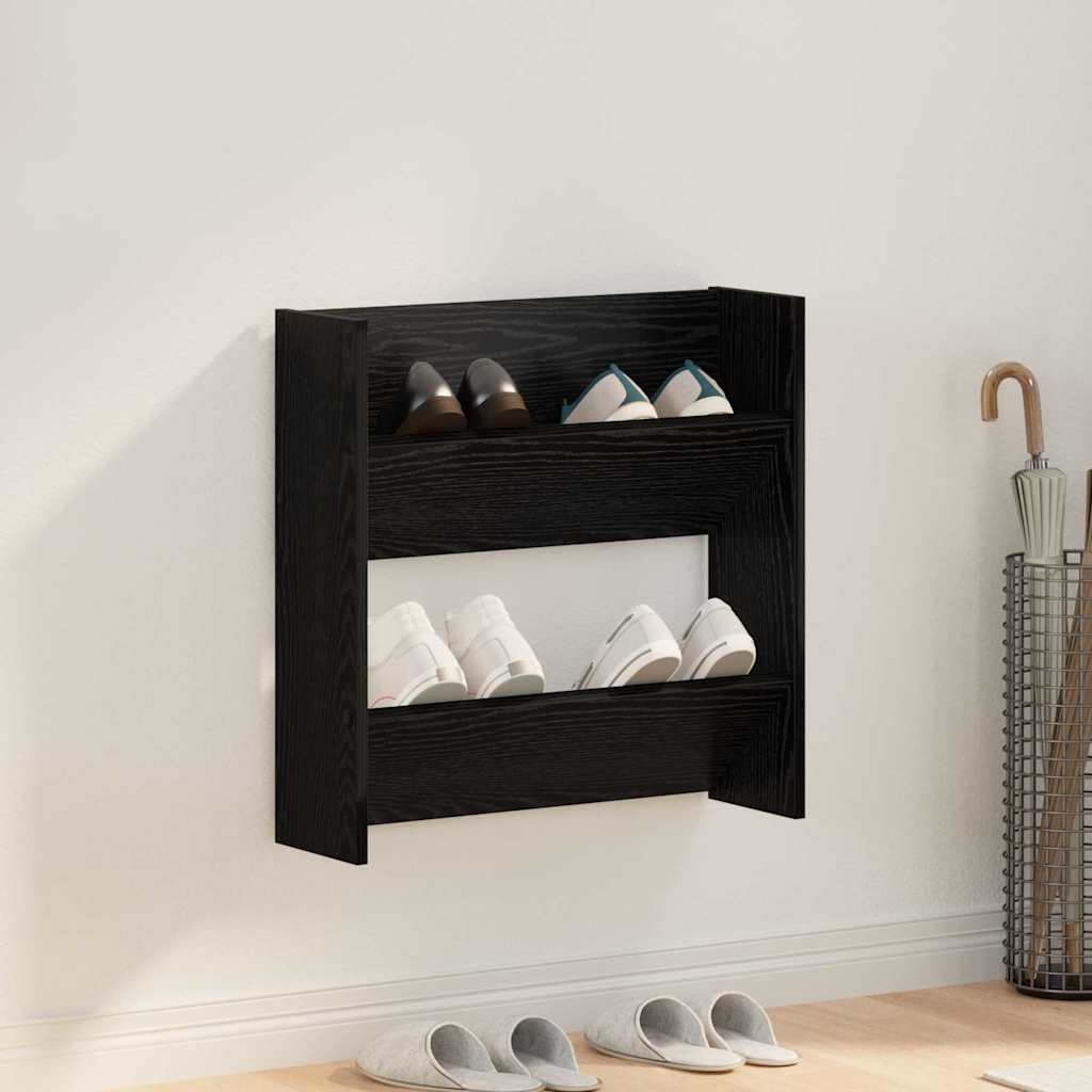 Wandschuhschränke Schwarze Eiche 60 x 18 x 60 cm Holzwerkstoff Wandschuhschränke Schwarze Eiche 60 x 18 x 60 cm Holzwerkstoff