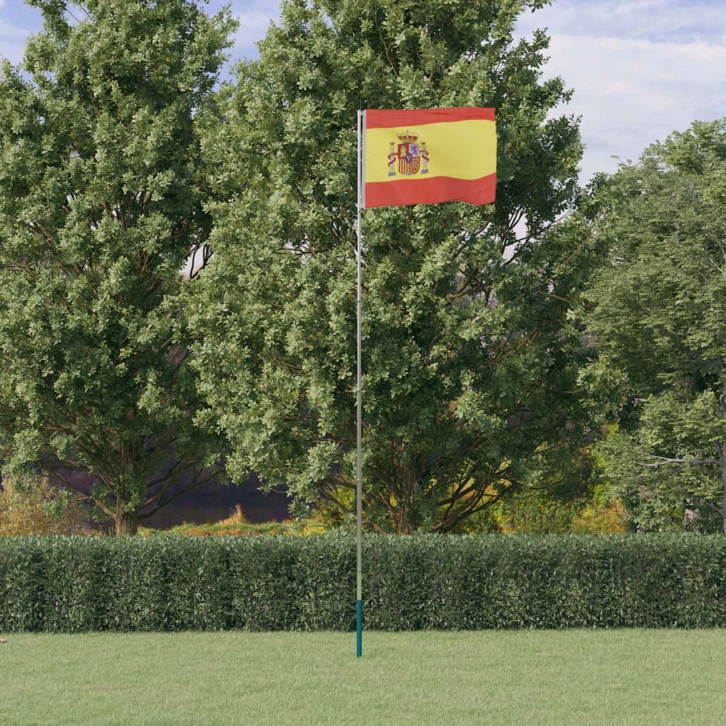 Flagge Spaniens mit Mast 5,55 m Aluminium Flagge Spaniens mit Mast 5,55 m Aluminium