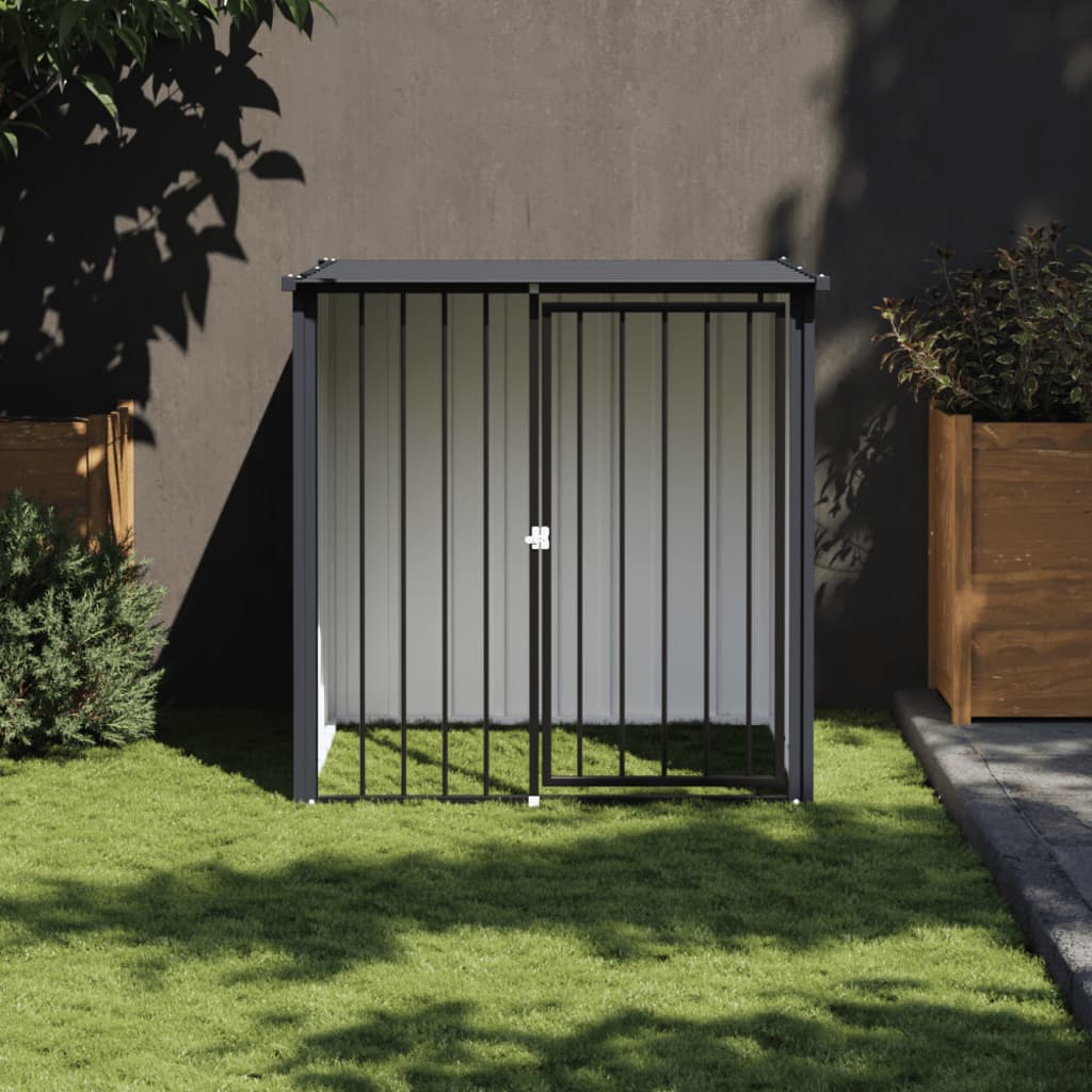 Hundehütte mit Dach Schwarz 110x103x109 cm Verzinkter Stahl Hundehütte mit Dach Schwarz 110x103x109 cm Verzinkter Stahl