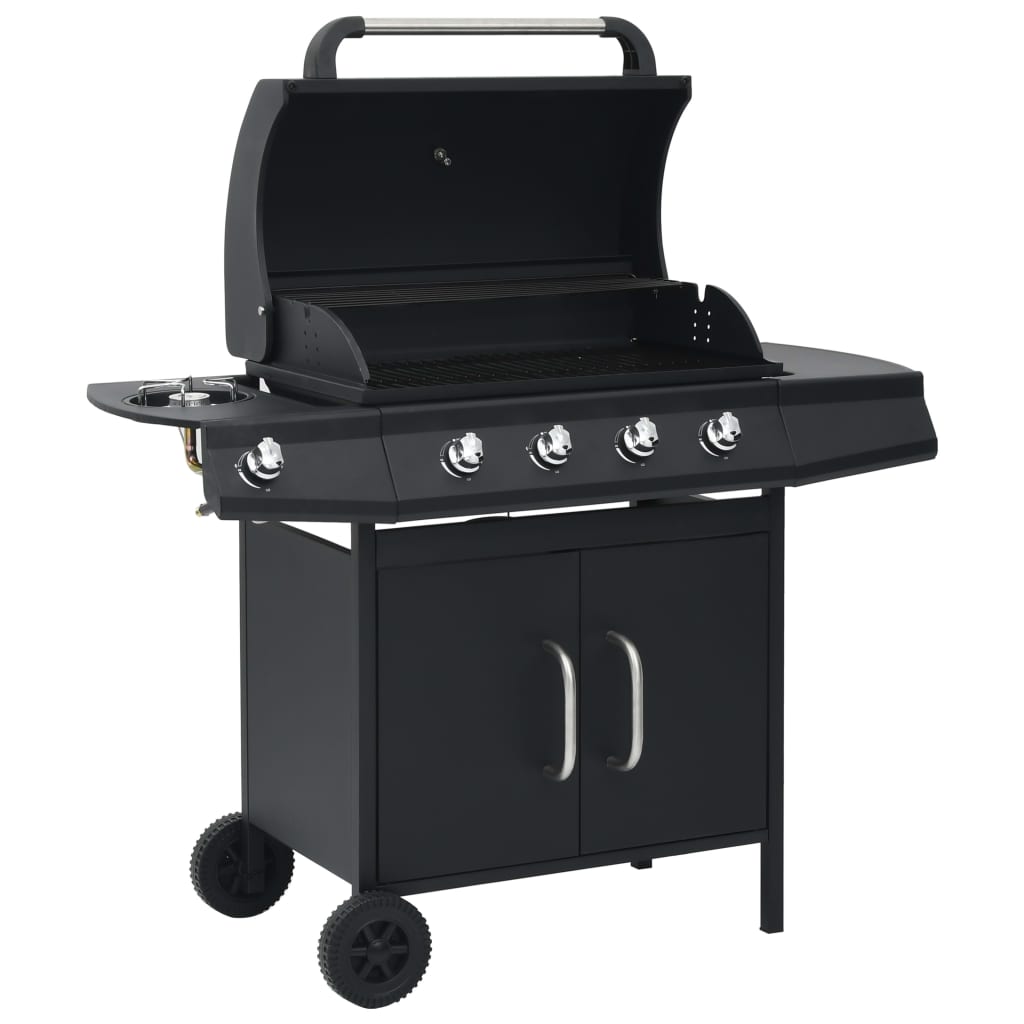 Gasgrill 4+1 Flammen Schwarz Stahl Gasgrill 4+1 Flammen Schwarz Stahl