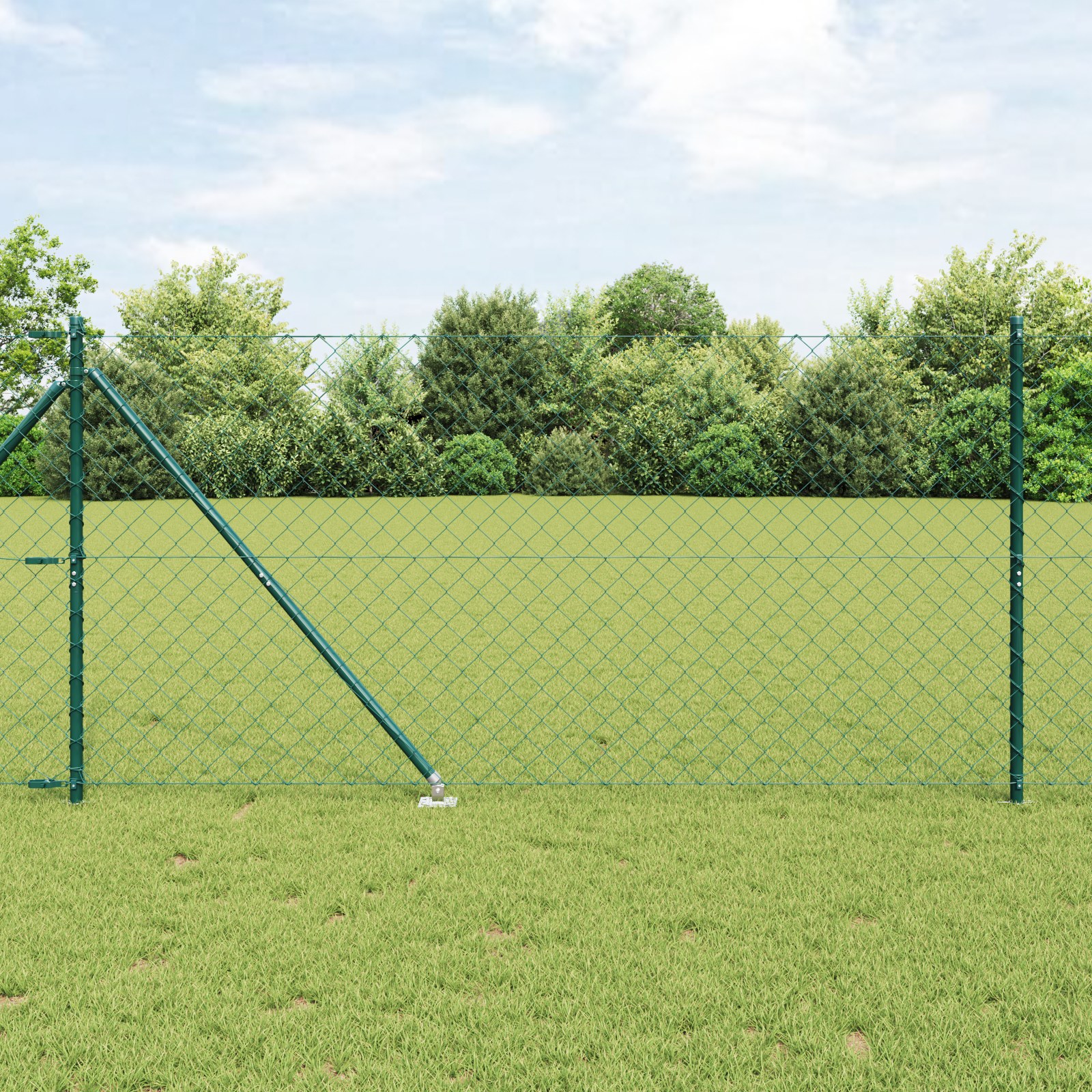Drahtzaun mit 7 Spike-Posts 1,4x10 m verzinkter Stahl Drahtzaun mit 7 Spike-Posts 1,4x10 m verzinkter Stahl