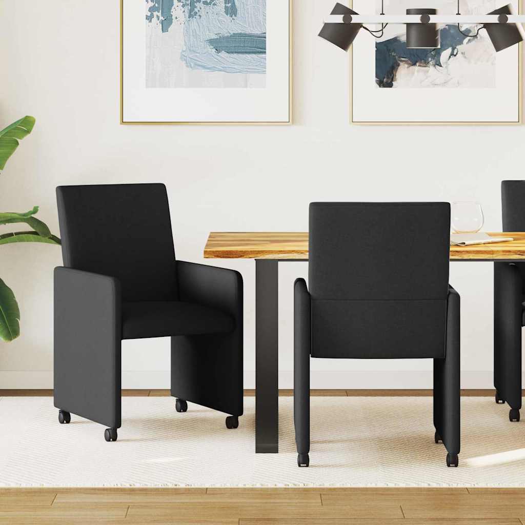 Esszimmerstuhl mit Kissen 2 pcs Schwarz 57 x 66 x 94 cm Stoff