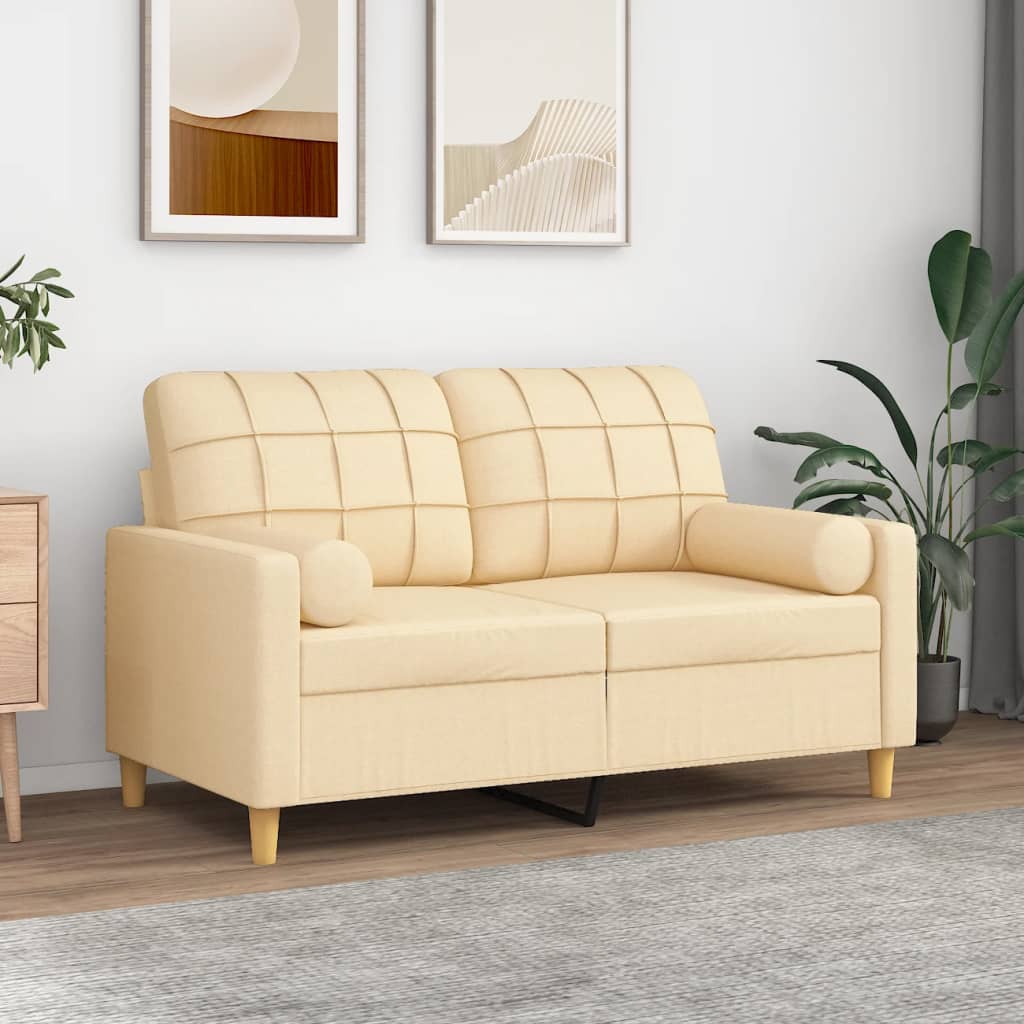 Zierkissen 2 Stk. Creme Ø15x50 cm Stoff Zierkissen 2 Stk. Creme Ø15x50 cm Stoff