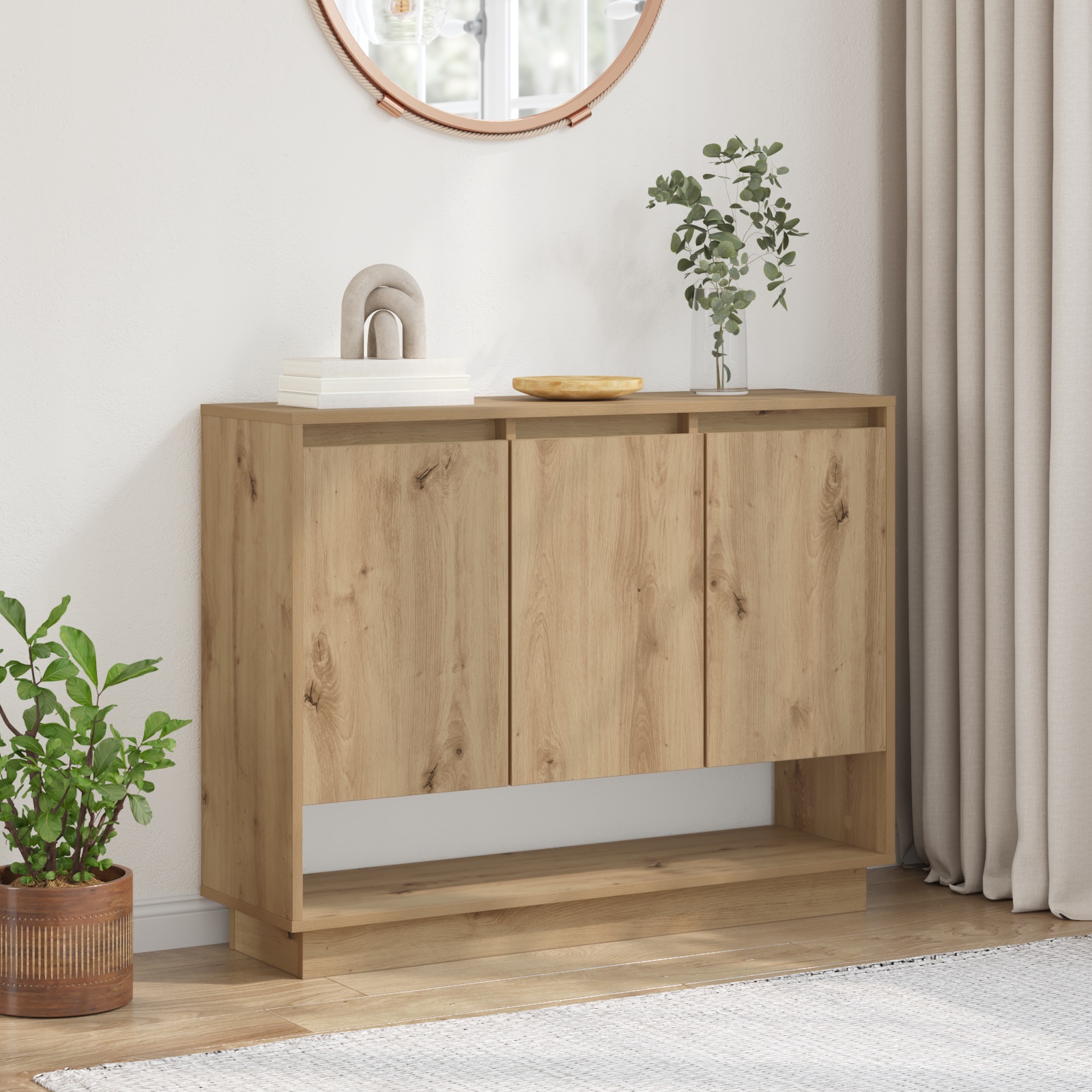 Sideboard Eiche handwerklich 97 x 29 x 75 cm Holzwerkstoff