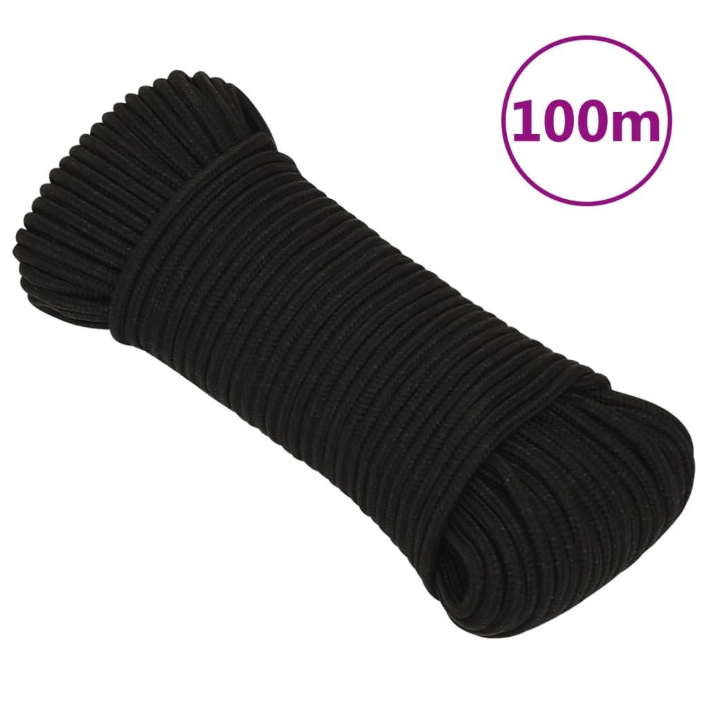 Arbeitsseil Schwarz 4 mm 100 m Polyester Arbeitsseil Schwarz 4 mm 100 m Polyester