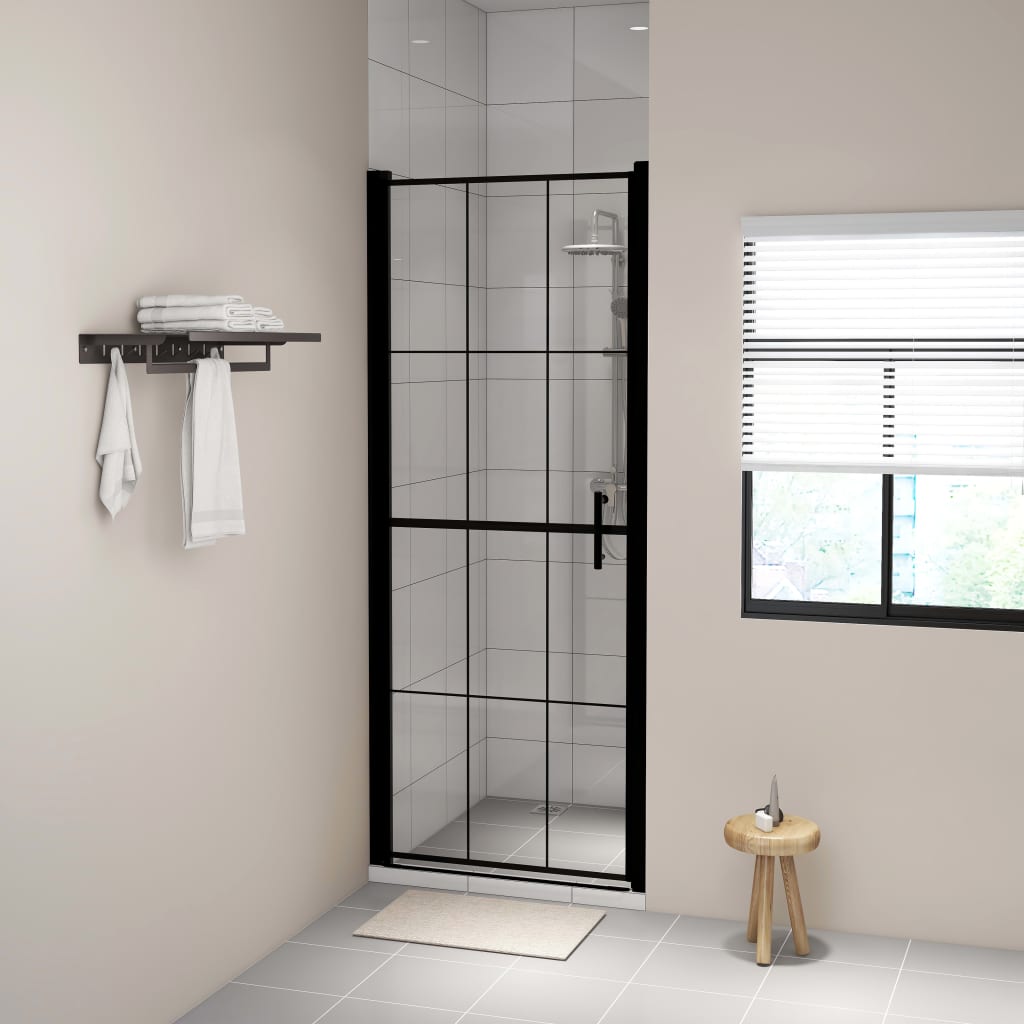 Duschtür Hartglas 81x195 cm Schwarz Duschtür Hartglas 81x195 cm Schwarz
