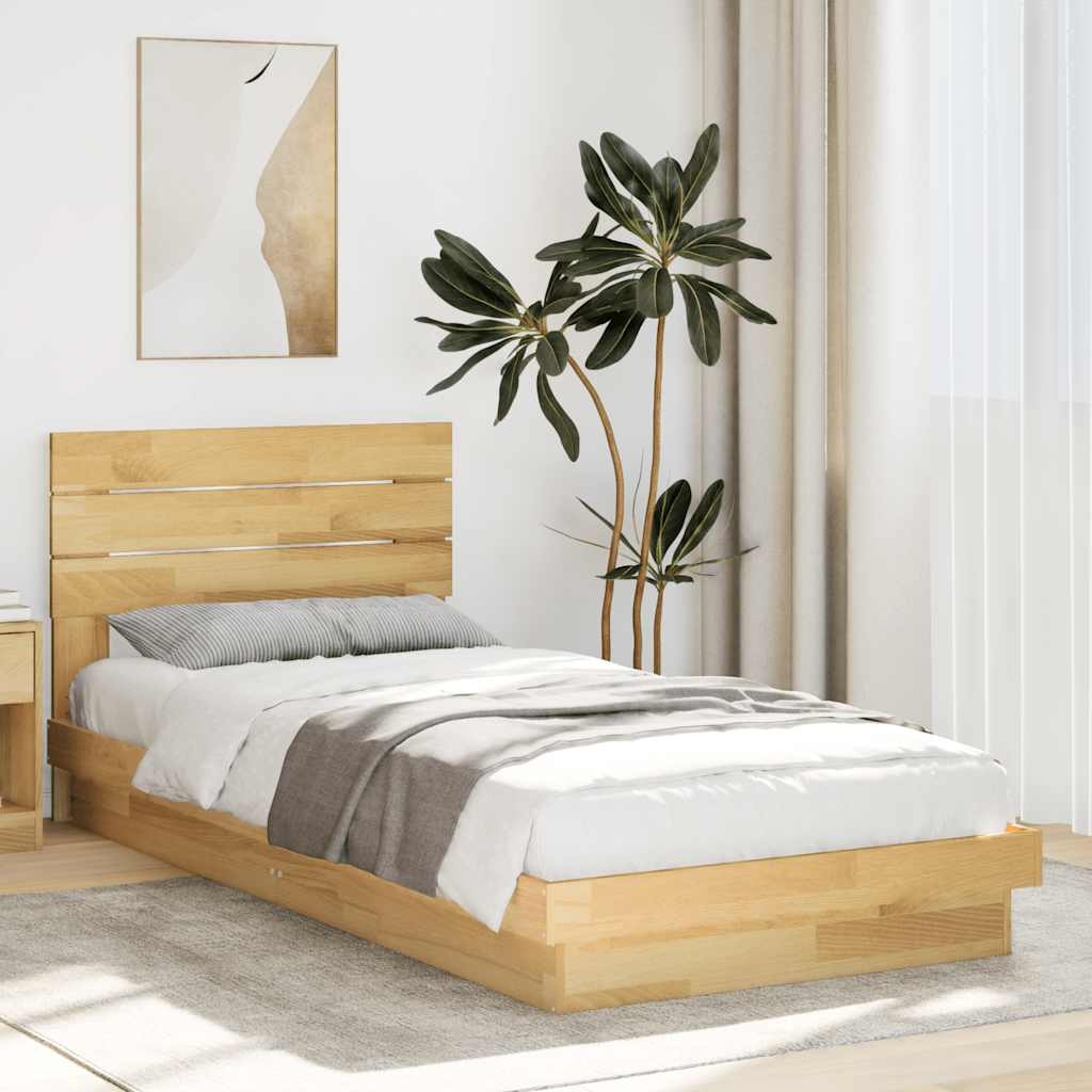 Massivholzbett mit Kopfteil ohne Matratze 90x190 cm Eichenholz Massivholzbett mit Kopfteil ohne Matratze 90x190 cm Eichenholz