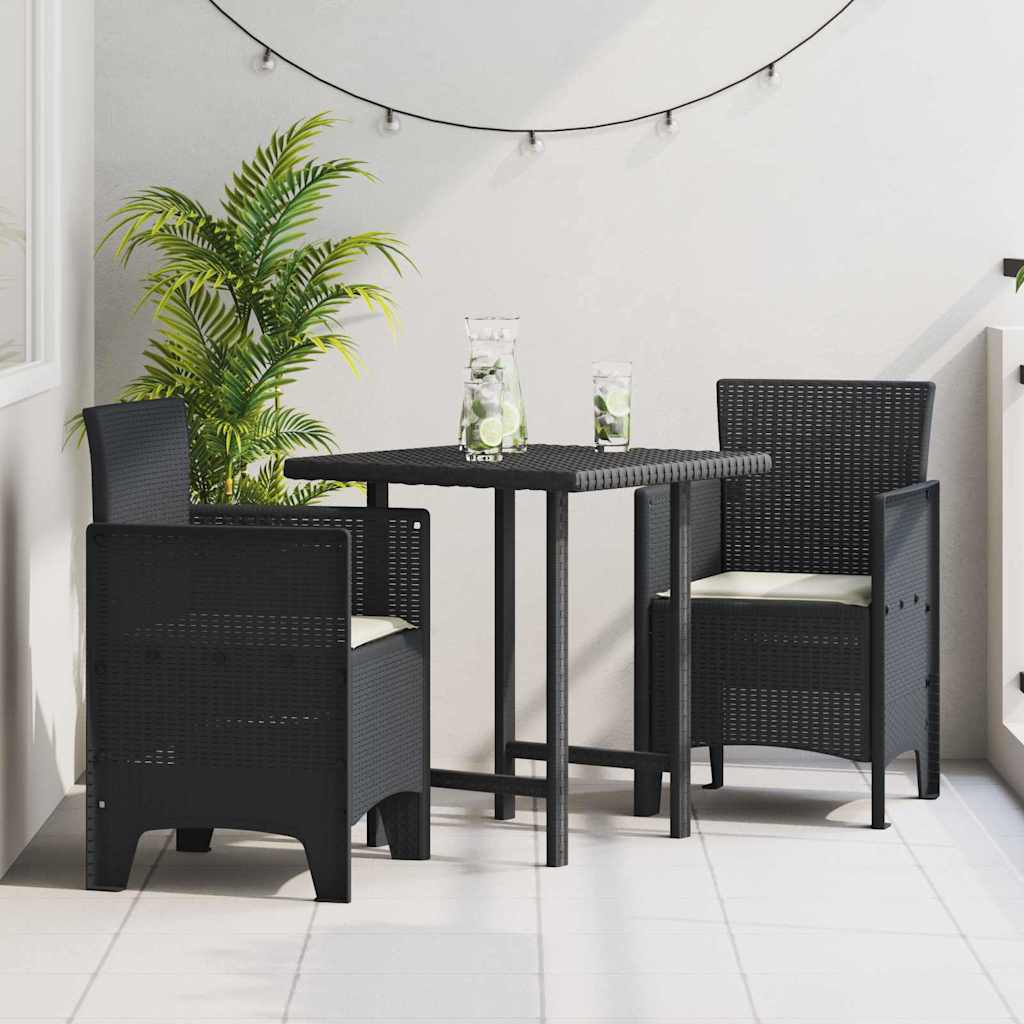 Gartenstuhl 2 pcs Anthrazit 53 x 49 x 85 cm PP Gartenstuhl 2 pcs Anthrazit 53 x 49 x 85 cm PP
