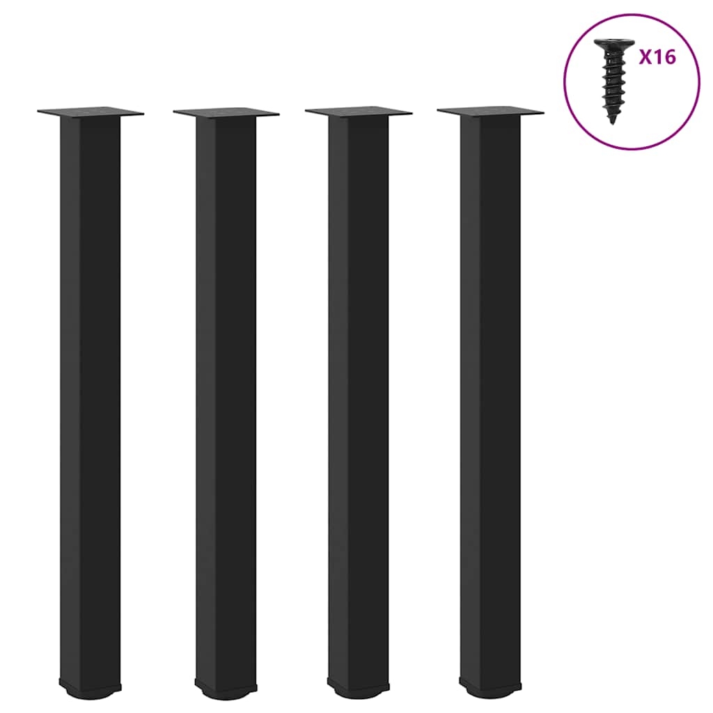 Bartischbeine 4 Stk. Schwarz 100-102 cm Stahl Bartischbeine 4 Stk. Schwarz 100-102 cm Stahl