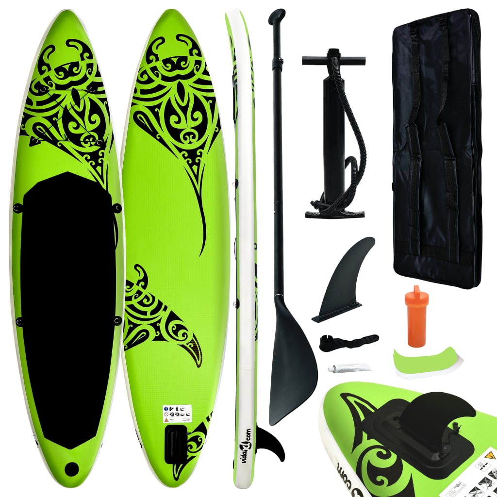 Aufblasbares Stand Up Paddle Board Set 305x76x15 cm Grün Aufblasbares Stand Up Paddle Board Set 305x76x15 cm Grün