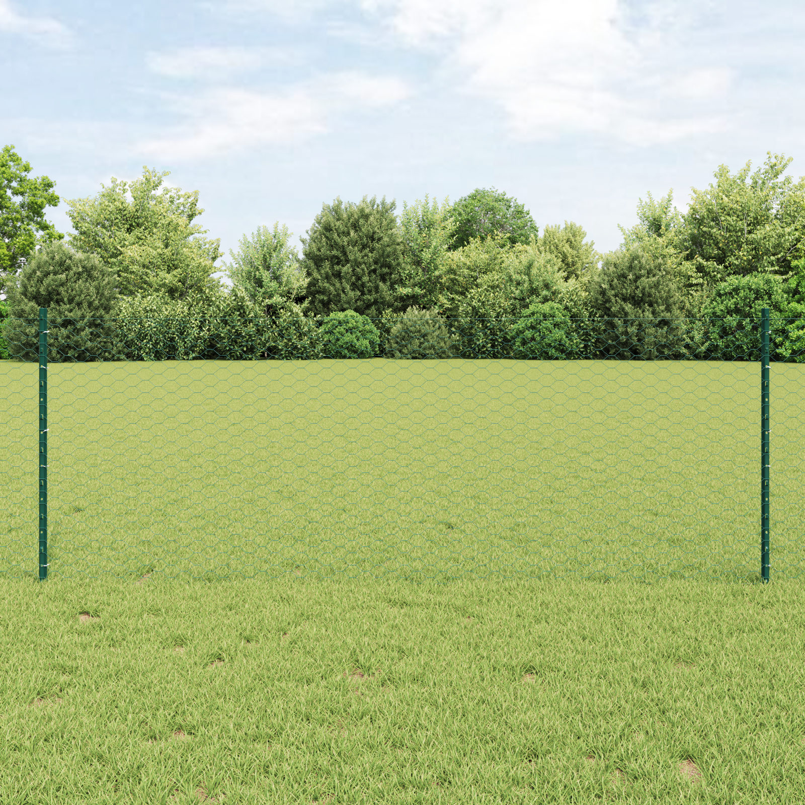 Zaunpfosten 5 Stk U-Profil Grün 80 cm Stahl