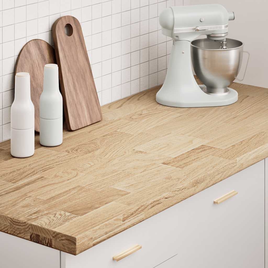 Küchenarbeitsplatte 140x63,5x4 cm Massivholz Eiche Rechteckig Küchenarbeitsplatte 140x63,5x4 cm Massivholz Eiche Rechteckig
