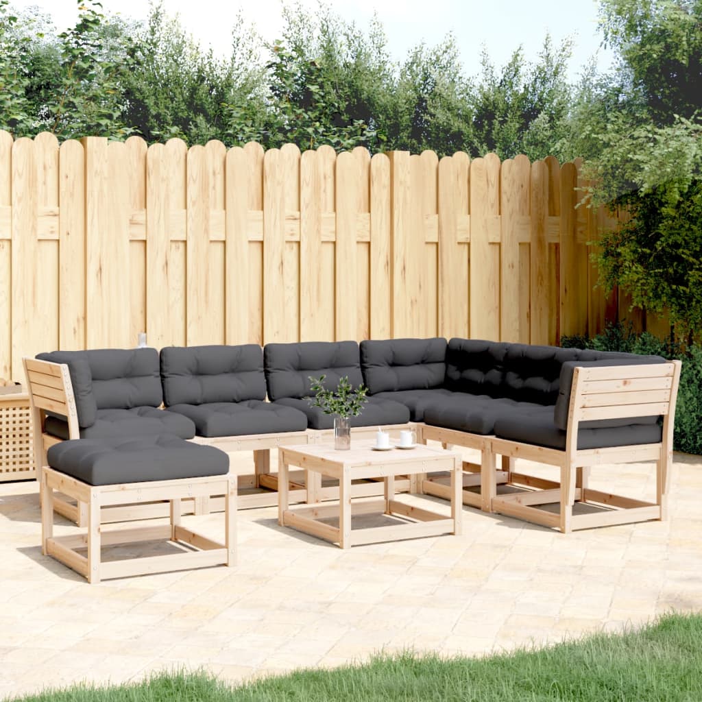 7-tlg. Garten-Lounge-Set mit Kissen Massivholz Kiefer 7-tlg. Garten-Lounge-Set mit Kissen Massivholz Kiefer