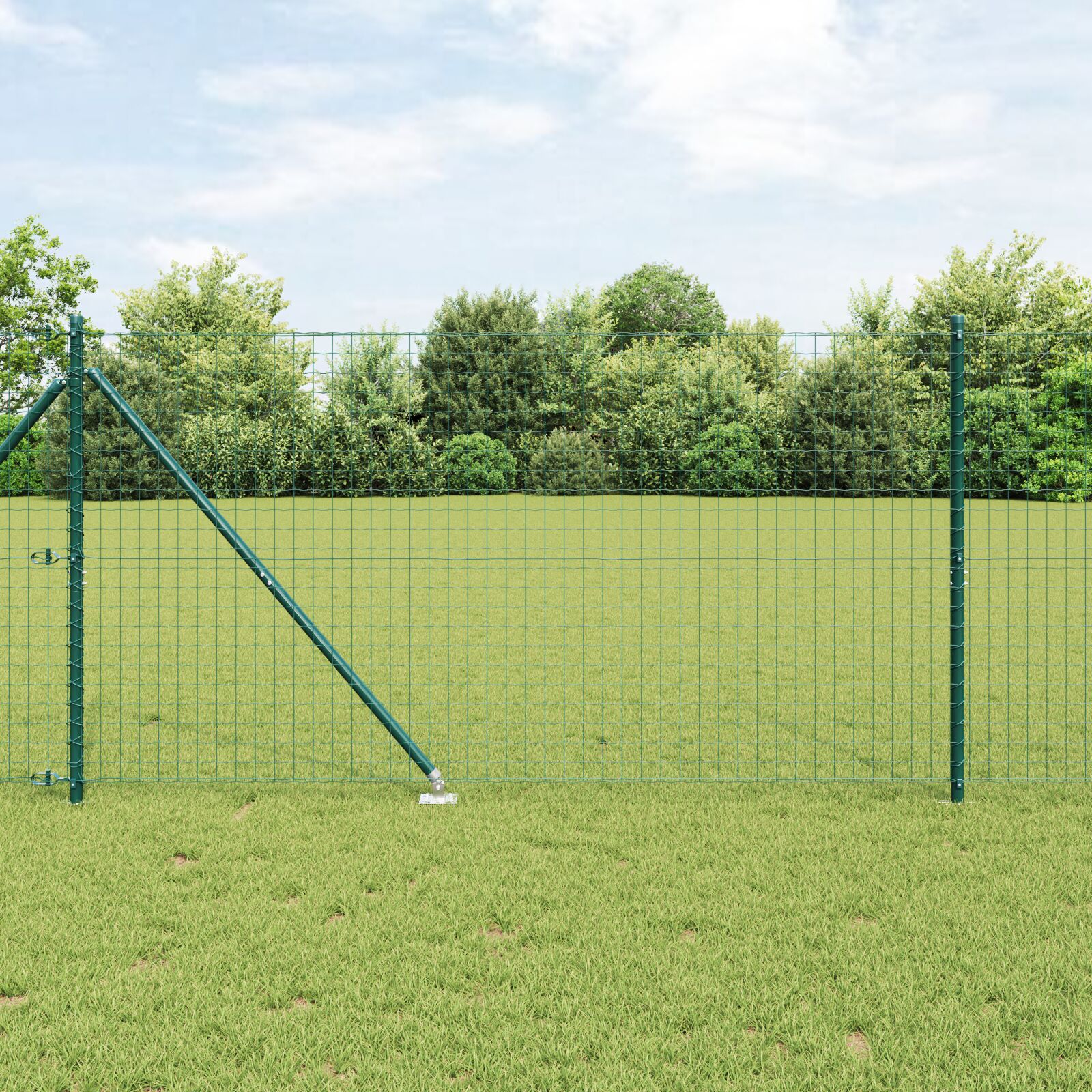 vidaXL Zaunpfosten mit Spike 52 Stück Ø32 mm 160 cm Verzinkter Stahl