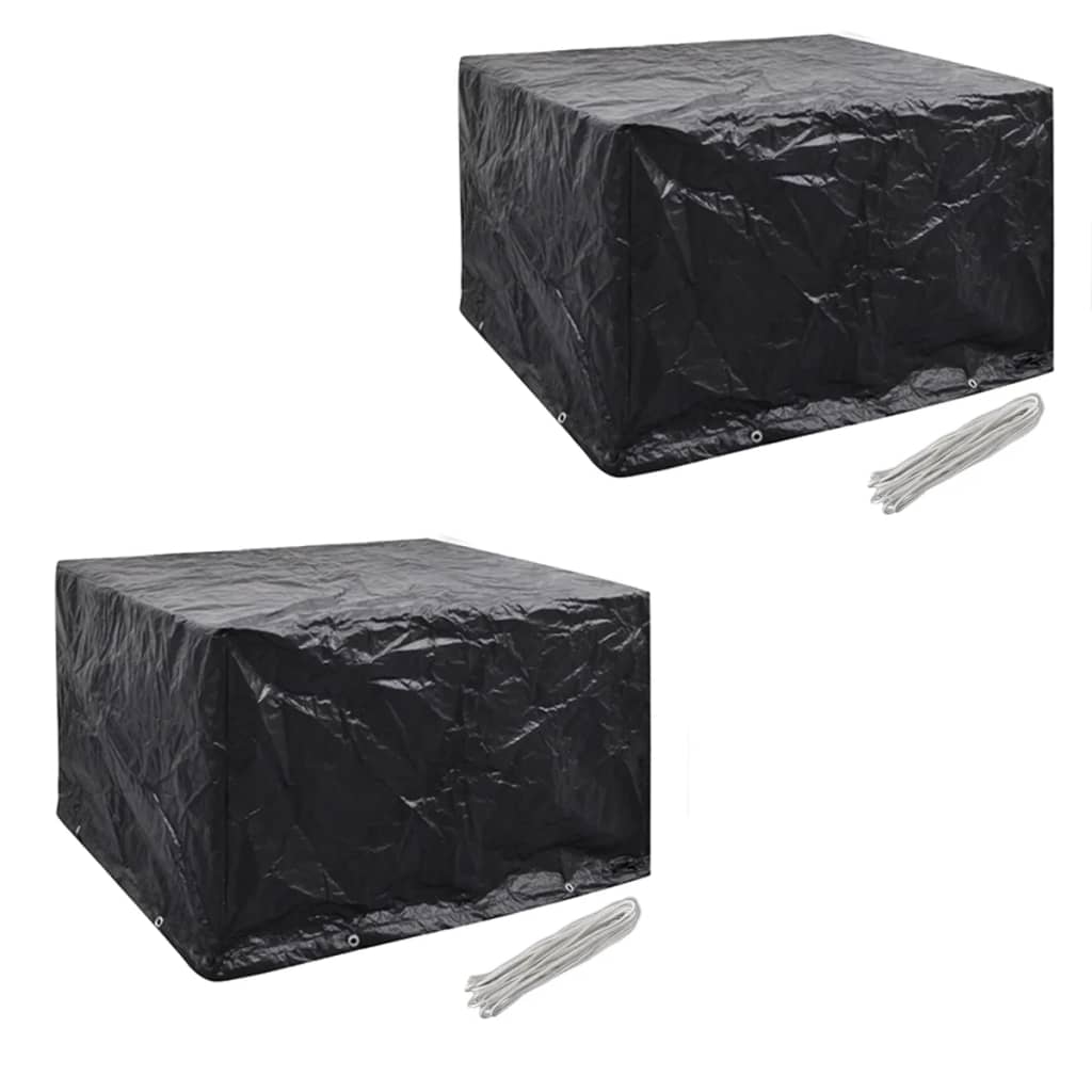Gartenmöbel-Abdeckungen 2 Stk. 4 Personen Poly Rattan 8 Ösen Gartenmöbel-Abdeckungen 2 Stk. 4 Personen Poly Rattan 8 Ösen