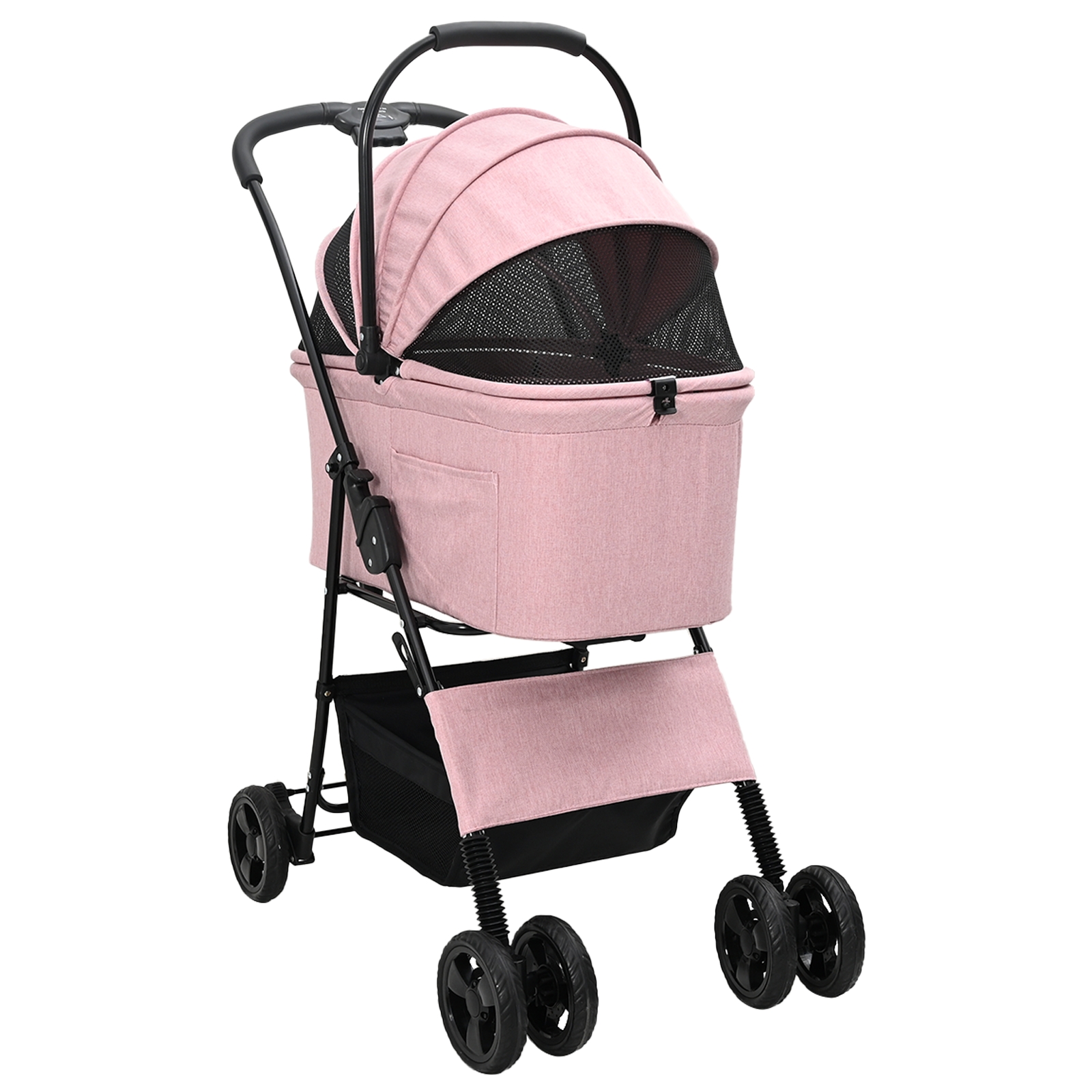 Faltbarer Haustierwagen Rosa 81 x 47 x 99 cm Oxford Stoff Faltbarer Haustierwagen Rosa 81 x 47 x 99 cm Oxford Stoff