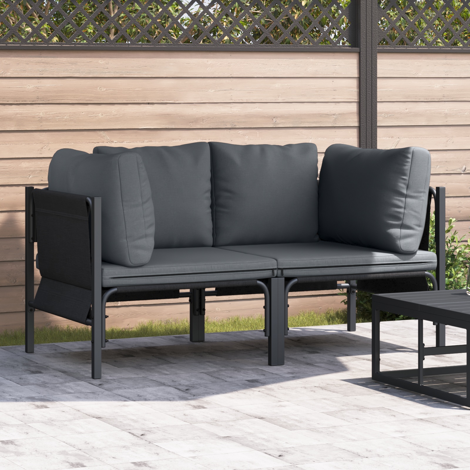 Gartenmöbel-Sets mit Kissen mit Kissen 2 pcs Anthrazit Gartenmöbel-Sets mit Kissen mit Kissen 2 pcs Anthrazit