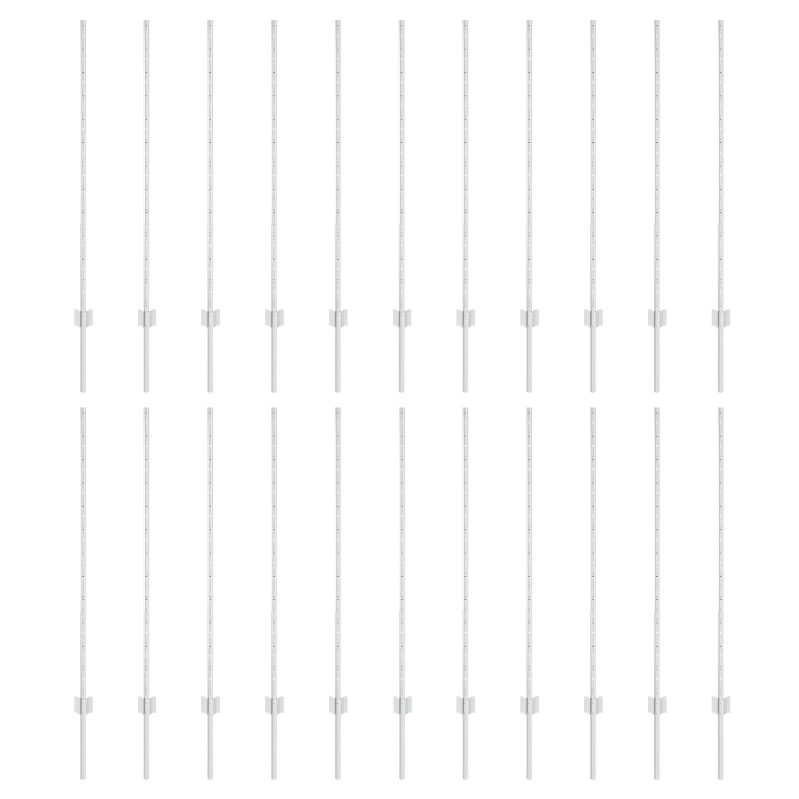 Zaunpfosten 44 Stk U-Kanal Silber 160 cm Stahl