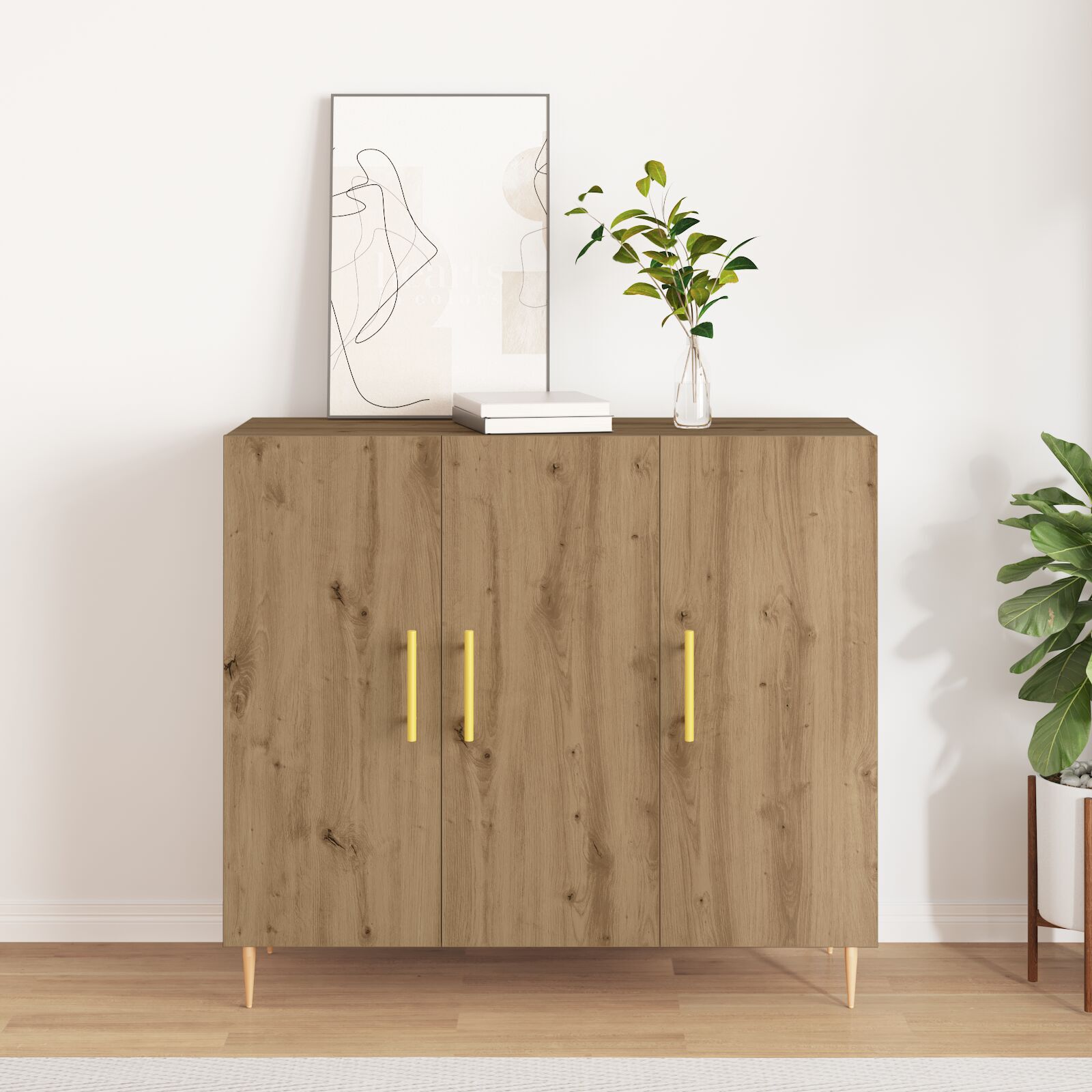 Sideboard Artisan Eiche 90x34x80 cm Holzwerkstoff