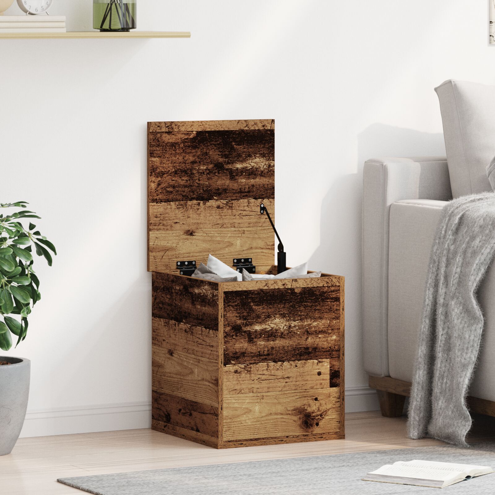 Aufbewahrungsbox Altholz 40x42x46 cm Holzwerkstoff Aufbewahrungsbox Altholz 40x42x46 cm Holzwerkstoff