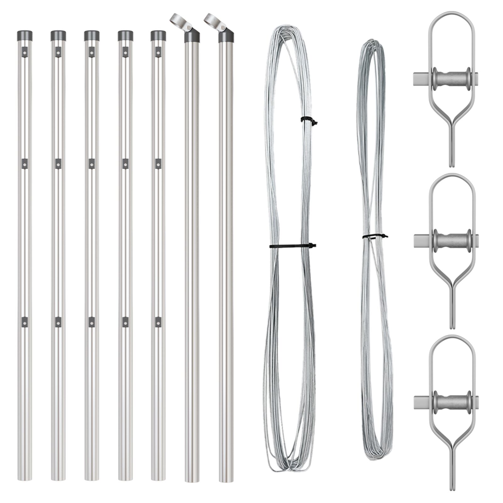 Zaunpfosten 7 Stück Ø32 mm 100 cm Galvanisiertes Stahl