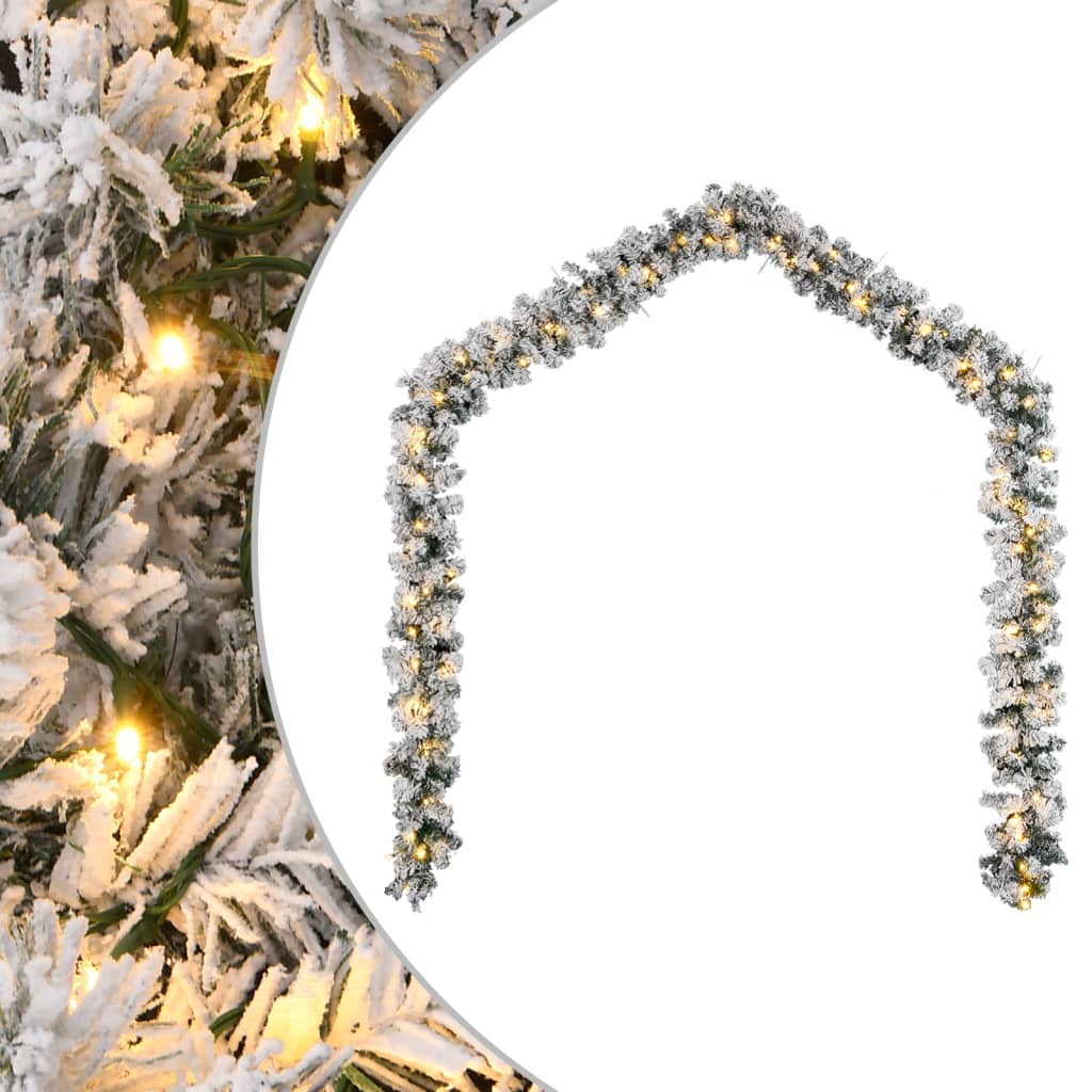Weihnachtsgirlande mit LED-Leuchten Grün 5 m PVC Weihnachtsgirlande mit LED-Leuchten Grün 5 m PVC
