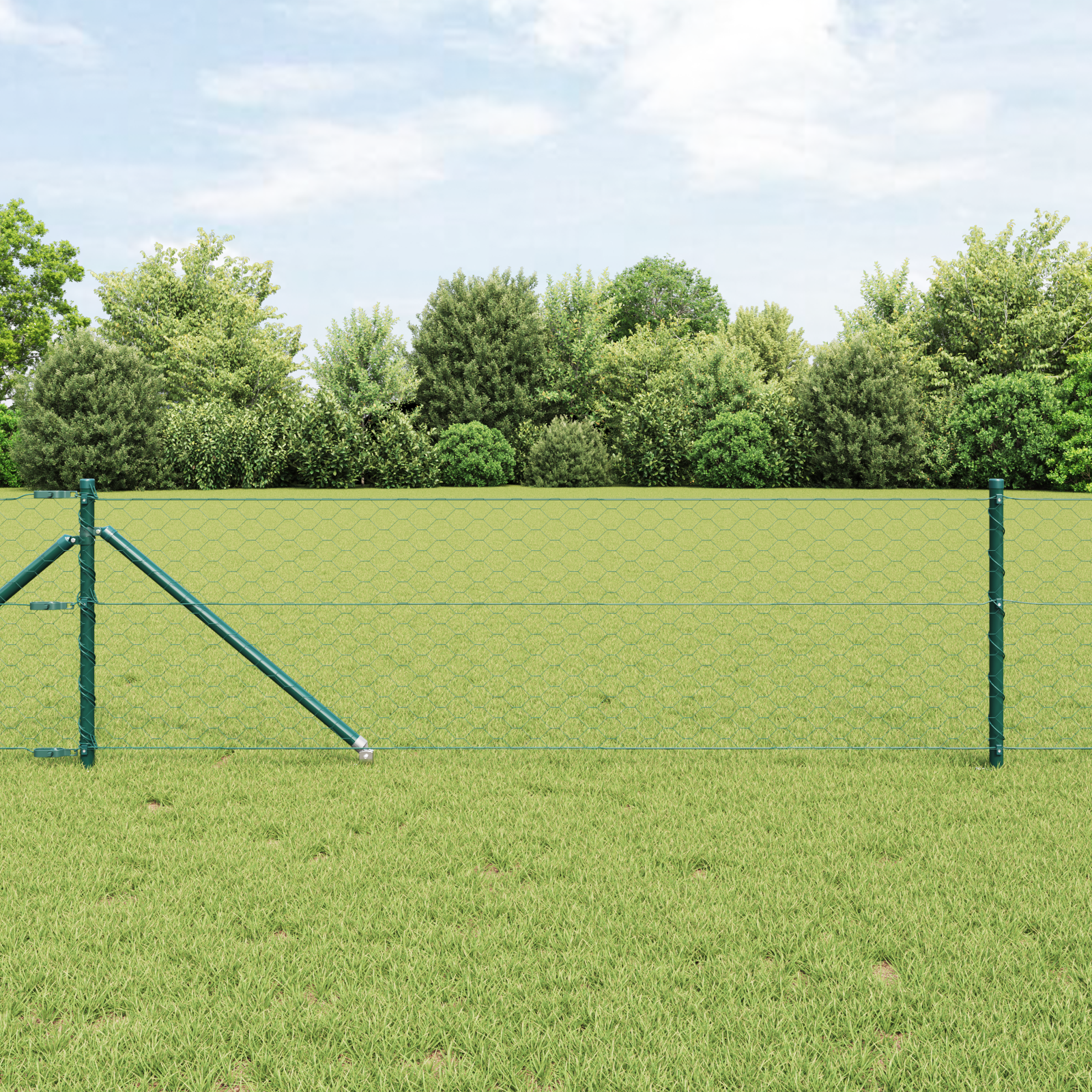 Sechseckzaun Grün 0.8x10 m Stahl