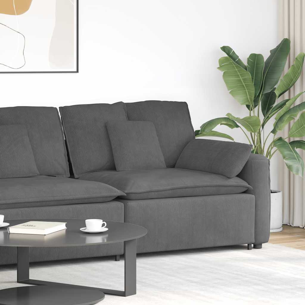 Modulares Sofa Endmodul mit Armlehne Kissen Dunkelgrau 100 cm Modulares Sofa Endmodul mit Armlehne Kissen Dunkelgrau 100 cm