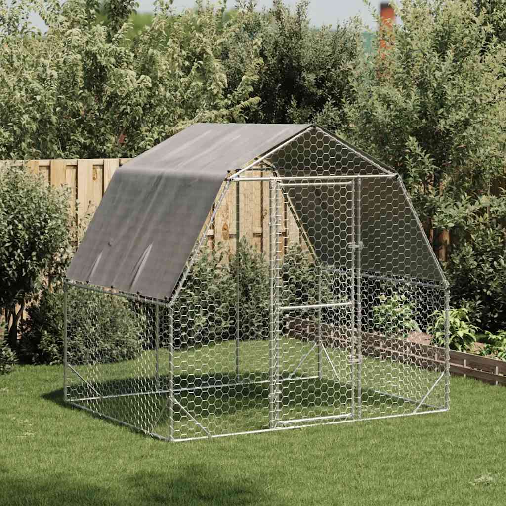 Hühnerstall mit Dach 2,5x2x2,25 m Verzinkter Stahl Hühnerstall mit Dach 2,5x2x2,25 m Verzinkter Stahl