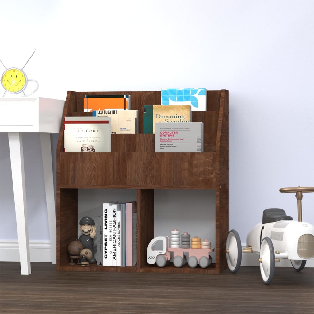 Kinder-Bücherregal Braun Eiche 71x30x78,5 cm Holzwerkstoff Kinder-Bücherregal Braun Eiche 71x30x78,5 cm Holzwerkstoff