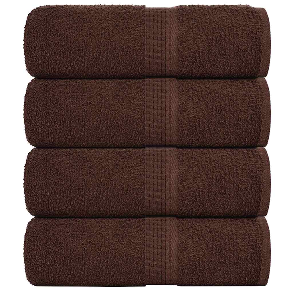 Gästetücher 4 Stk. Braun 30x50 cm 360 g/m² 100% Baumwolle Gästetücher 4 Stk. Braun 30x50 cm 360 g/m² 100% Baumwolle
