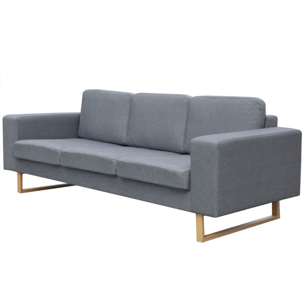3-Sitzer Sofa Stoff Hellgrau 3-Sitzer Sofa Stoff Hellgrau