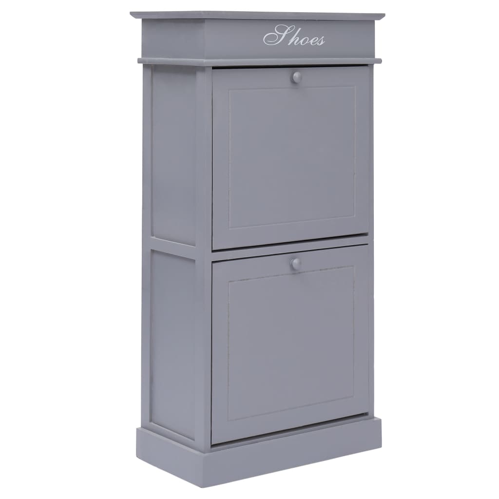 Schuhschrank Grau 50 x 28 x 98 cm Paulownia Holz Schuhschrank Grau 50 x 28 x 98 cm Paulownia Holz