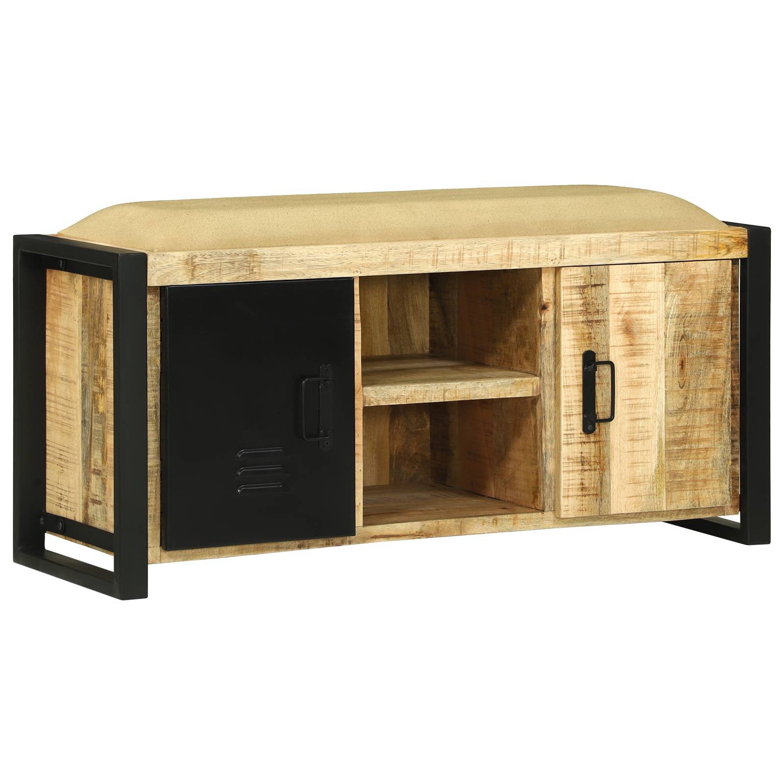 Bankschrank 100x35x50 cm Massivholz Grobes Mangoholz Bankschrank 100x35x50 cm Massivholz Grobes Mangoholz