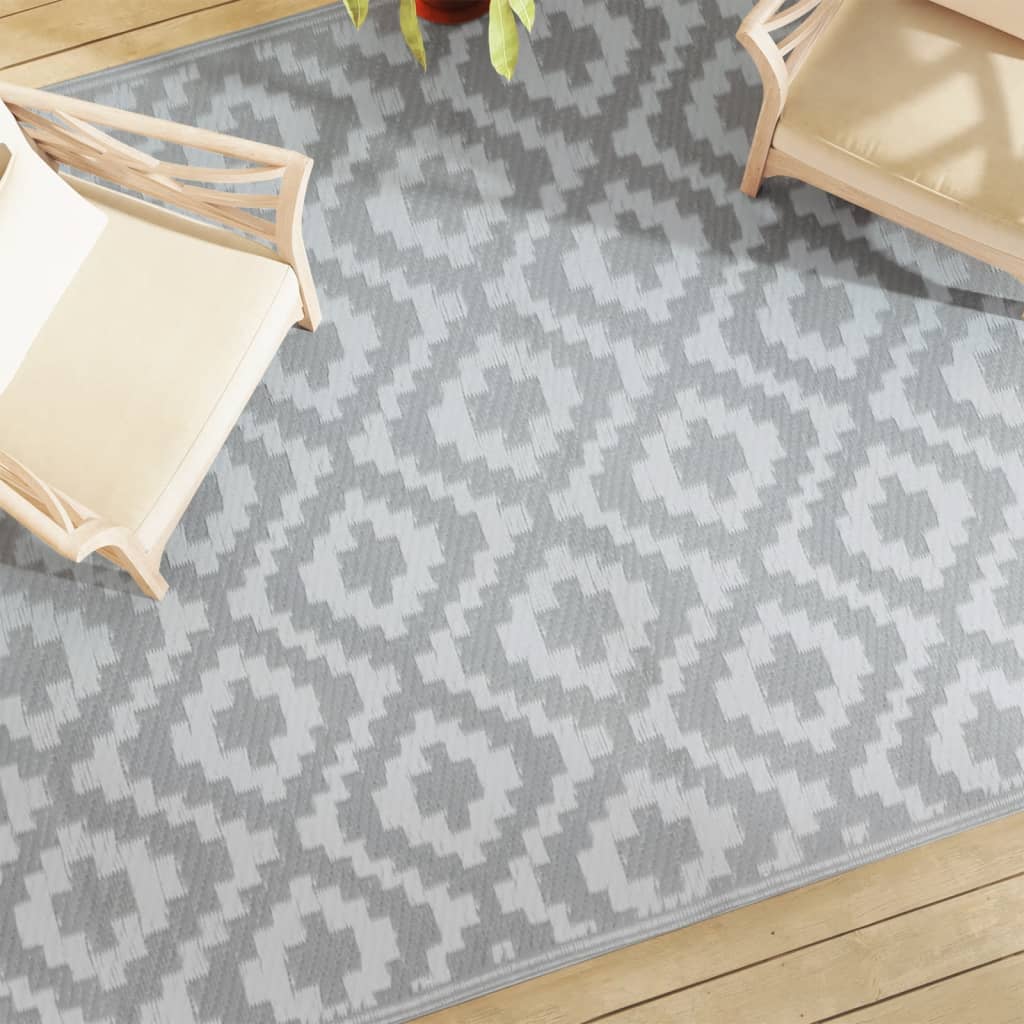 Outdoor-Teppich Grau 190x290 cm PP