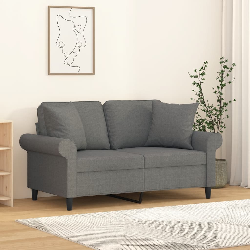 Zierkissen 2 Stk. Dunkelgrau 40x40 cm Stoff Zierkissen 2 Stk. Dunkelgrau 40x40 cm Stoff