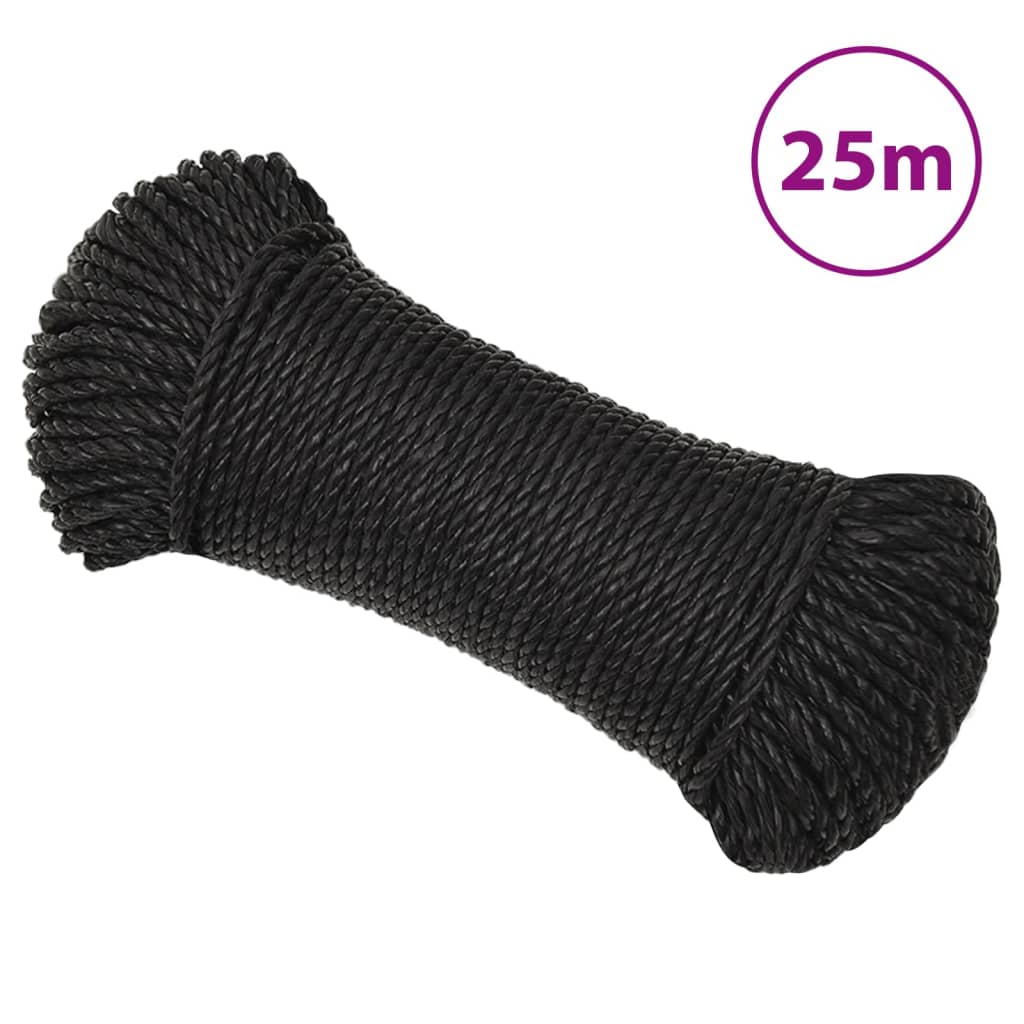 Arbeitsseil Schwarz 3 mm 25 m Polypropylen Arbeitsseil Schwarz 3 mm 25 m Polypropylen