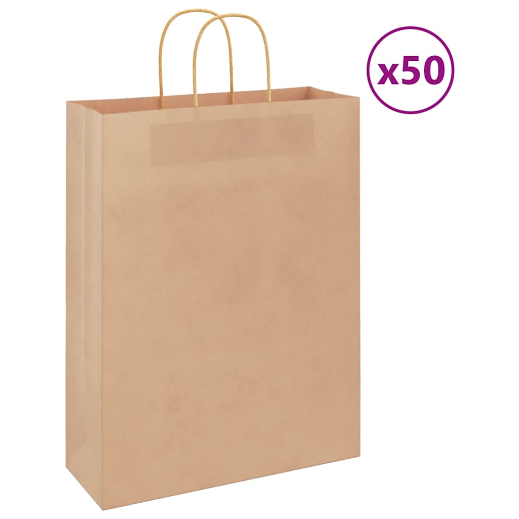 Papiertragetaschen 50 Stk. mit Henkeln Braun 32x12x42 cm Papiertragetaschen 50 Stk. mit Henkeln Braun 32x12x42 cm
