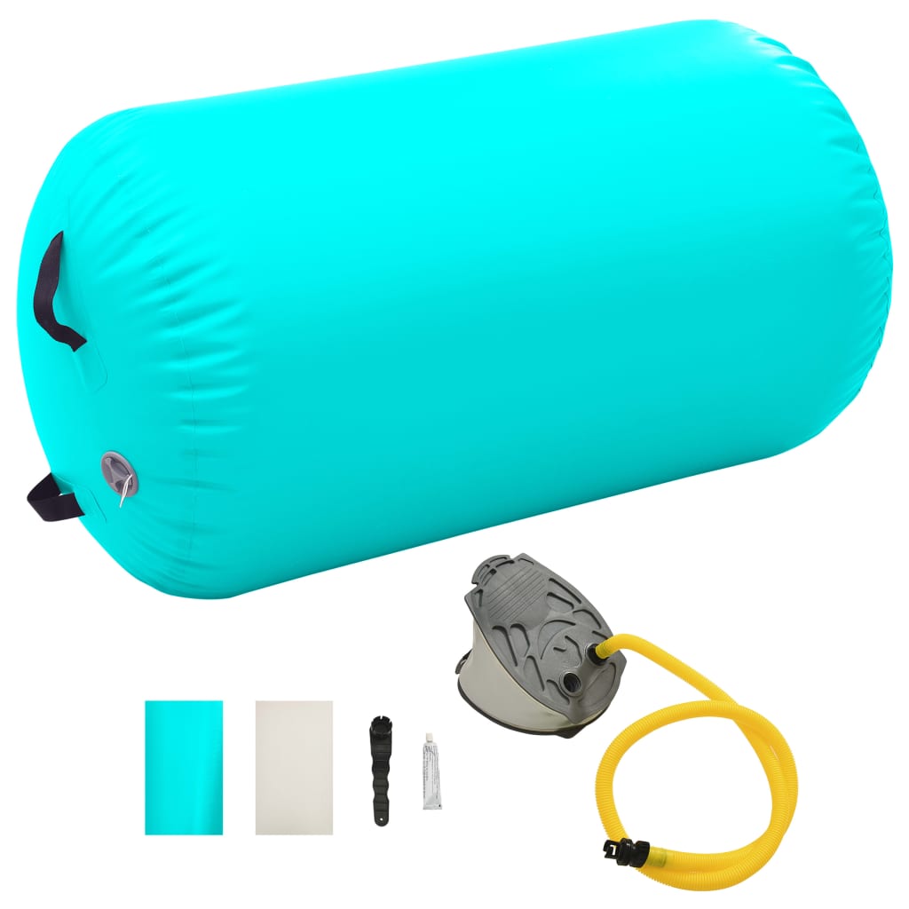 Aufblasbare Gymnastik-Rolle mit Pumpe 100x60 cm PVC Grün Aufblasbare Gymnastik-Rolle mit Pumpe 100x60 cm PVC Grün
