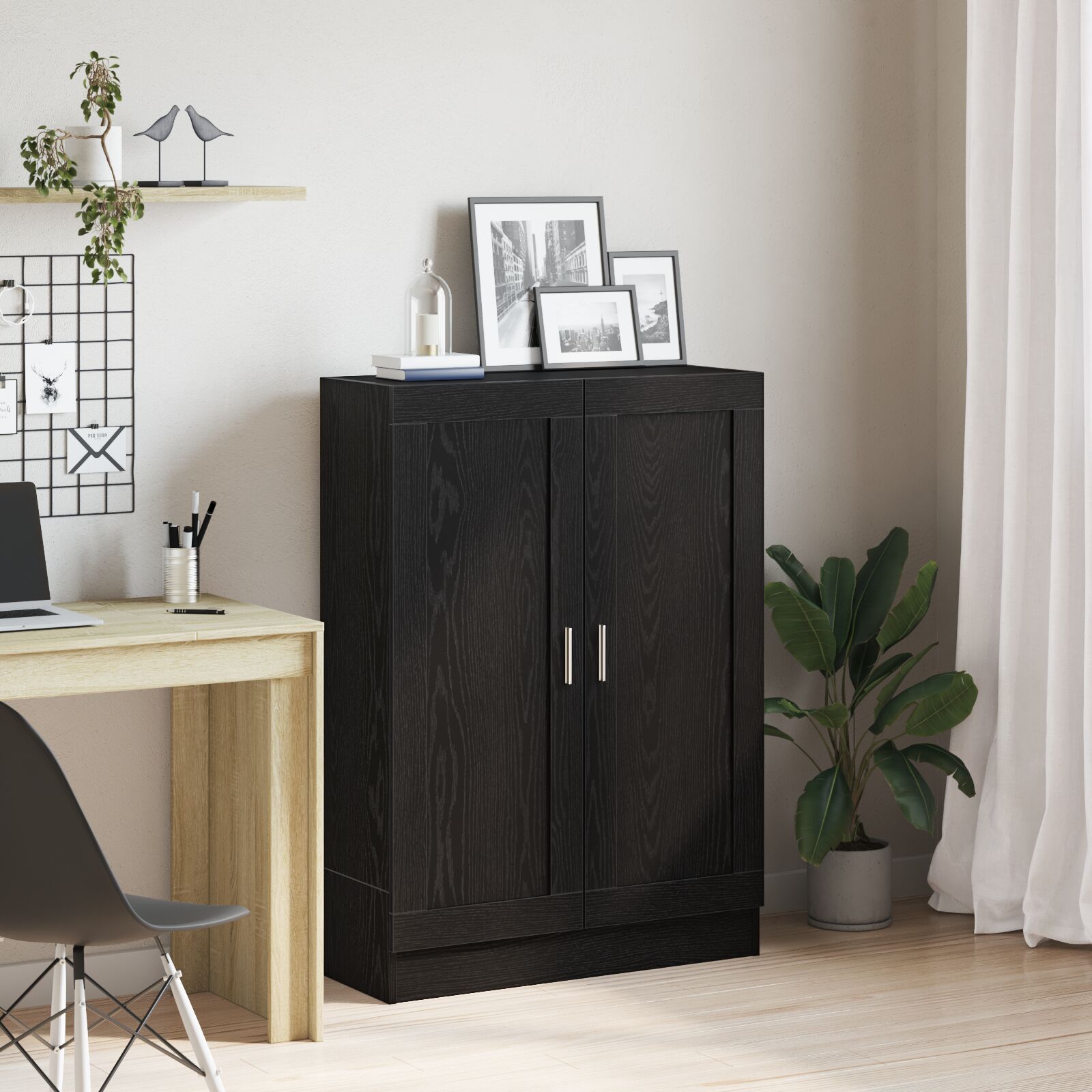 vidaXL Bücherregal Schwarz Eiche 82,5x30,5x115 cm Holzwerkstoff vidaXL Bücherregal Schwarz Eiche 82,5x30,5x115 cm Holzwerkstoff