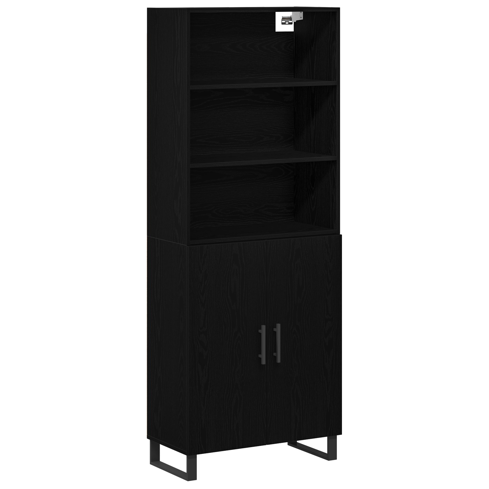 Highboard Schwarz-Eiche 69.5x34x180 cm Holzwerkstoff Highboard Schwarz-Eiche 69.5x34x180 cm Holzwerkstoff