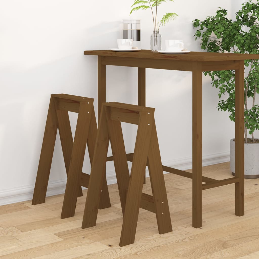 Hocker 2 Stk. Honigbraun 40x40x75 cm Massivholz Kiefer Hocker 2 Stk. Honigbraun 40x40x75 cm Massivholz Kiefer